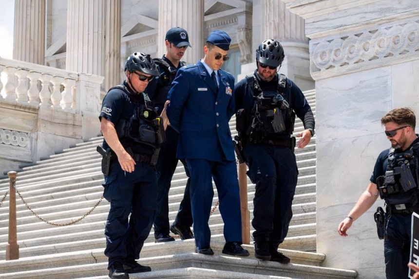 Air Force Major Arrested for Protesting Trump Could Face Court-Martial Over ‘Contemptuous’ Words