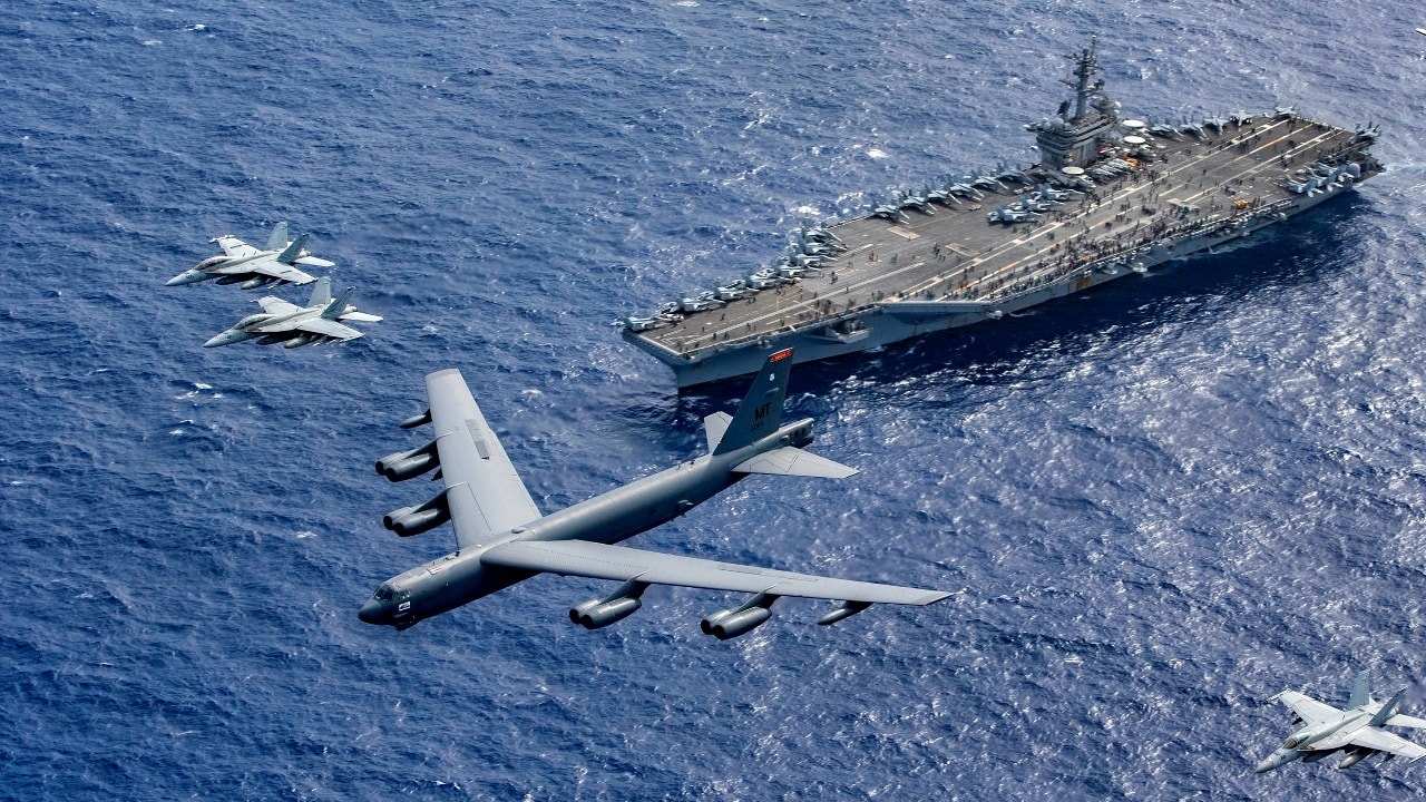 B-52 and Aircraft Carrier