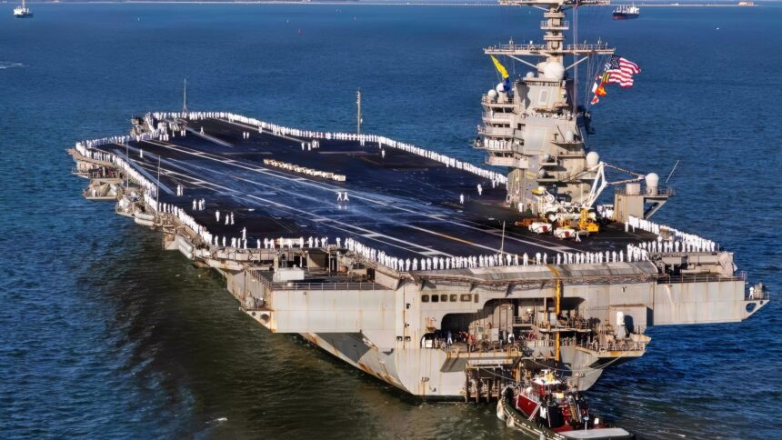 Stealth Surprise at 3600 Degrees: 100,000-Ton Nuclear US Navy Aircraft Carrier USS Gerald R. Ford Is Missing F-35C Fighters