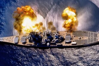 Four US Navy battleships mothballed for decades came back in 1982 for .7 billion to answer a Soviet nuclear battlecruiser, one plan cut off an aft 16-inch turret for a Harrier flight deck, the Navy bolted on 32 Tomahawks and 16 Harpoons instead, and all four were gone by 1992